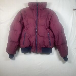 Obermeyer Nautilus Men’s L Vintage Down Puffer Jacket Maroon Hong Kong 80/20